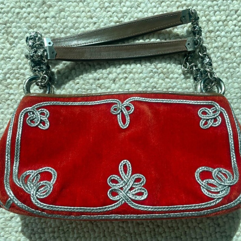 Bottega Veneta Authentic Velvet Shoulder Bag Chain Strap